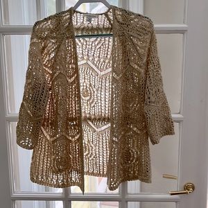 Coldwater Creek natural woven sweater/cover up Size PL